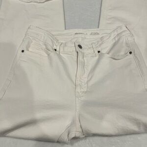 Old Navy -wide leg -raw hem -white denim